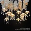Decoración de Techo para Boda Tema Océano Candelabro Medusa Galvanizada Luces de Cadena LED Medusas de Acrílico Transparente Luces Decorativas