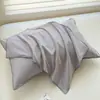 Funda de almohada de algodón cepillado engrosada 48x74 Par de funda de almohada de algodón puro para adulto Individual Color sólido Protector de núcleo de almohada
