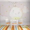 Tela de pared de dibujos animados de Chica Conejo Blanco pared de fondo para habitación infantil niño Fondo de pared Estrella Cielo papel tapiz dormitorio linda fondo de habitación infantil