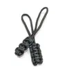 Bolsa de Cordón Nudo Plano Trenzado con Tirador de Cremallera Desmontable, Tejido a Mano con Cuerda de 2 mm