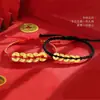 Pulseira de Fio Vermelho Trançado com Moeda de Cobre dos Cinco Imperadores para Boa Sorte no Ano de Nascimento, Pulseira de Casal, Presente Fashion e Versátil, Joia de Amuleto da Sorte