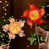 Linterna Luminosa de Conejo Portátil para el Festival de Medio Otoño Material DIY Hecho a Mano para Niños Molinillo de Viento Giratorio Linterna Pequeña de Dibujos Animados Linterna