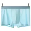 Roupa Íntima Masculina Seda de Gelo Sem Marcas Calças Respiráveis Masculinas Cuecas Boxer Calças Boxer Masculinas Cintura Média Respiráveis Finas