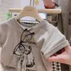 Conjunto Infantil Camiseta Versátil de Manga Corta 2026 Nuevo Estilo Lazo Dos Piezas Holgado Verano Superventas En Stock