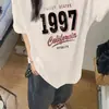 Camiseta de Manga Corta Estampada Digitalmente Transfronteriza de Aliexpress Moda de Verano para Mujer Top Versátil Holgado de Cuello Redondo