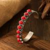 Pulsera bohemia para mujer de aleación con incrustaciones de turquesa, joyería, comercio exterior de Amazon, pulsera retro con incrustaciones, versión alta