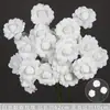 Rosas de Creme Simuladas de 3 Cabeças, Decoração de Fundo para Casamento, Arranjo de Flores para Guia de Estrada, Flores de Seda Estilo Europeu para Casamento, Flores Artificiais
