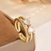 Anillos de Moño Elegantes y Exquisitos en Varios Estilos, Anillos de Circonita de Lujo Ligero Transfronterizos, Estilo Ins Europeo y Americano con Sensación de Alta Gama