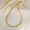Europa e Estados Unidos tendência transfronteiriça ins colar de corrente cubana ouro 18k não desbota corrente de personalidade da moda joia de alta qualidade