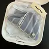 Grampos e acessórios de cabelo azuis de renda estilo college, requintados para meninas, grampos para rabo de cavalo e coque, presilhas de tubarão xadrez