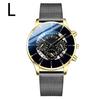 Reloj de Malla de Aleación al por Mayor para Hombre, Tres Ojos, Ultra Delgado, Malla, Moda, Nuevo, Casual, Correa de Acero, Reloj de Cuarzo para Hombre