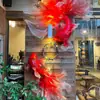 Día de Año Nuevo 2026 Decoración de Año Nuevo Adornos de Peces Koi que Mejoran la Atmósfera Decoraciones Colgantes de Peces Koi Rojos Terminados Arreglo de Decoración de Escena de 60 cm