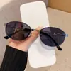 Óculos de Sol Retrô Unissex Metal Meio Aro Estilo Old Money de Luxo Leve para Mulheres, Óculos de Sol Oval Olho de Gato de Alta Qualidade com Proteção UV