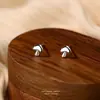 Pendientes de seta lindos estilo Mori para mujer, plata de ley S999, pequeños y exquisitos, versátiles, cuerpo completo de plata, pendientes para estudiantes, venta al por mayor