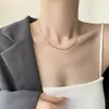 Colar Europeu e Americano Simples Estilo Ins Frio Corrente Muito Fina Osso de Cobra Feminino Corrente Simples Design de Nicho Corrente para Clavícula Acessórios