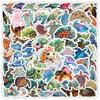 100 Pegatinas de Tortuga Pequeña Linda de Dibujos Animados Creativas DIY Decoración Oceánica Manual Papelería Cuaderno Pegatinas Impermeables