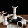 Portavelas de Columna Romana de Madera Retro Nostálgico Europeo Transfronterizo Adornos Hogar Sala de Estar Estilo B&B Guía Fotográfica