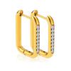Moda Metal Ear Buckle Personalidade Moda Oval Groove Micro Diamante Aço Inoxidável Titânio Aço Brinco Orelha Stud Brincos Exagerados