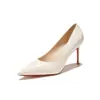 Zapatos de tacón alto para mujer 9169B, punta fina, tacón de aguja, charol, blanquecino, sencillos y elegantes, adecuados para el trabajo