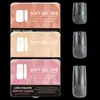 Uñas Postizas para Uñas Artísticas, Uñas Cuadradas Semi-Adhesivas Completamente Mate, No Requieren Lima, Puntas de Uñas Postizas Extendidas, Uñas Portátiles para Año Nuevo