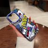 Capa de Celular Monstro Excêntrico Ipanic Estilo Graffiti Americano para iPhone 16, Estilo de Rua Hip-Hop, Capa Dura à Prova de Choque para Apple 17
