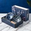 Juego de Cuenco y Palillos Estilo Japonés Regalo Creativo Práctico Cuenco de Porcelana Azul y Blanco Pintado a Mano Juego de Vajilla Cerámica Caja de Regalo con Logo Impreso