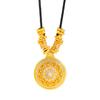 Collar con colgante de cadena de suéter de marca de seda ahuecada con ventana de flores de rosa tachonadas de oro y arena vietnamita de larga duración, accesorios para mujer