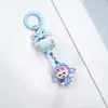 Cadena de Colgante Corta para Teléfono Móvil Flor Pintada a Mano Creativa, Llavero con Cadena de Cuentas de Dibujos Animados para Transmisión en Vivo, Colgante para Bolso