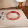 Pulsera Redonda de Calcedonia Blanca Lunar Transparente para Mujer, con un Diseño Degradado Estilo Tinta, Exquisita y de Moda, Joyería de Lujo Ligero y Sensación de Alta Gama
