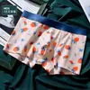 Modelo de Rebaja Ropa Interior Modal para Hombre de Cintura Media Boxer Briefs Antibacterianos Shorts para Hombres Adolescentes Estampado de Dibujos Animados Boxers
