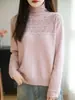 Cardigan de tricô novo com design oco estilo guaxinim, peça externa, jaqueta feminina, artesanato de pelúcia, outono e inverno, suéter de crochê pesado solto