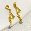 Pingente de Sino Banhado a Ouro de Alta Retenção de Cor, Pingente Despertar do Leão da Riqueza, Contas Espaçadoras de Pérola Borboleta, Pulseira DIY, Acessório de Corrente de Celular