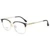 Armazón de anteojos de línea de cejas para hombre de alta gama, color negro y dorado, 8706GT, titanio puro ultraligero, armazón de anteojos de prescripción retro