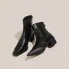 26 Botines Cortos de Mujer Nuevos para Otoño e Invierno, Puntiagudos, de Tacón Grueso, Modernos, con Cremallera Trasera 585-2 Exclusivamente para Ventas Transfronterizas