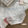 A099 Calcinhas Finas de Seda Gelada Estilo Menina Japonesa Estilo Academia Frias Respiráveis de Cintura Média para Mulheres