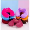 Almohada de Espuma Viscoelástica de Color Sólido en Forma de U, Almohada Redonda de Viaje para el Cuello, Almohada de Espuma Viscoelástica en Forma de U al por Mayor con Impresión de Logo