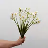 Ramo artificial de narcisos de cuatro cabezas, flores artificiales para decoración de hotel y boda, adorno de arreglo floral