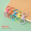 10 piezas de barniz para hornear cierre de langosta redondo juego de tres piezas de llavero colgante Anillo de llavero giro de 8 palabras accesorios de material para colgante de joyería diy