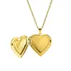 Cor banhada a ouro 18K proteção de cor amor pode brincar aberto pingente de foto colar caixa de foto pingente de coração fino capa flip
