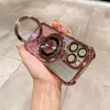 Soporte magnético para lupa adecuado para carcasa de teléfono móvil iPhone15 con purpurina y airbag en las cuatro esquinas, carcasa resistente a caídas Apple 14/13
