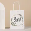 En stock Hoja Verde Gracias Fiesta de Gracias Bolsa para Empaquetar Regalos Bolsa de Papel Kraft Blanco Impresa a Color
