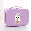 Estojo de Maquiagem Cartoon Personalizado Pu Flocking Grande Capacidade Armazenamento Bolsa de Maquiagem Moderna Fofa Portátil Bolsa de Maquiagem para Cosméticos