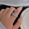 Anillo de Plata de Ley 925 Simple Dulce Fresco Flor Otoño Invierno Nuevo Anillo para Mujer ins Sensación de Alta Gama Anillo de Junta Abierta Ajustable