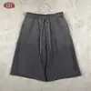 BE Ropa de Hombre Otoño/Invierno Calle Americana Retro Lavado Marca de Moda Pierna Recta Peso Pesado Más Terciopelo Pintura en Spray Bermudas Seis Puntos Hombre