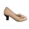 Tacones Altos de Lunares Estilo Francés para Mujer, Novedad Versátil de Principios de Primavera 2026, Zapatos Individuales Slip-On de Boca Baja para el Trabajo