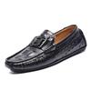Sapatos Loafer de Couro Bovino Camurça Crocodilo Tamanho Grande Sapatos Casuais para Dirigir Sapatos Casuais Britânicos Couro Genuíno Couro Bovino Sapatos Masculinos