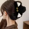Pinza para el Cabello de Flor Tejida para Mujer 2025 Nueva Elegante Pinza para la Parte Posterior de la Cabeza Pinza de Tiburón Grande Pasador Adorno para el Cabello
