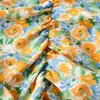 Vestido Corto Sexy de Moda Callejera Europea y Americana Transfronterizo con Estampado en el Hombro de Cintura Alta Delgado de Manga Corta