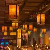 Coleção Folclórica Lustre de Taverna Novo Estilo Chinês Madeira Maciça Antiga Lâmpada de Restaurante Restaurante de Hot Pot Bar Casa de Chá Lustre de Lanterna de Pele de Ovelha
