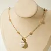Collar Transfronterizo Europeo y Americano de Concha Natural Estilo Bohemio Colgante de Concha Marina de Caracol Phnom Penh Verano